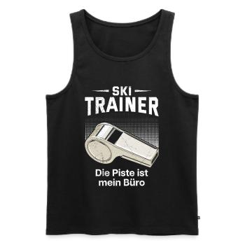 Skiers SKI TRAINOR THE SLOPE IS MY OFFICE - Men's Premium Organic Tank Top - black - Front - AI Model Male 178 light (178cm)