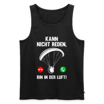 Motorschirm KANN NICHT REDEN BIN IN DER LUFT - Männer Premium Bio Tank Top - Schwarz - Vorne - AI Model Male 178 light (178cm)