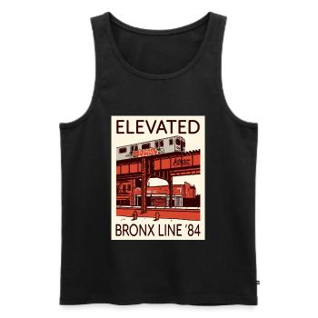 Elevated Bronx Line 84 Graphic - Men's Premium Organic Tank Top - black - Front - Michal (187cm)