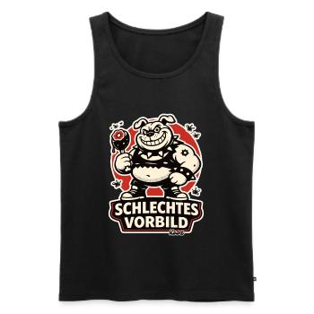Schlechtes Vorbild Bulldog Cartoon - Men's Premium Organic Tank Top - black - Front - Michal (187cm)