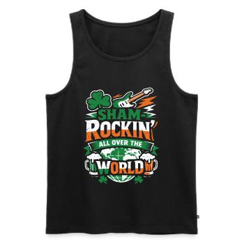 ShamRockin All Over The World - Men's Premium Organic Tank Top - black - Front - Michal (187cm)