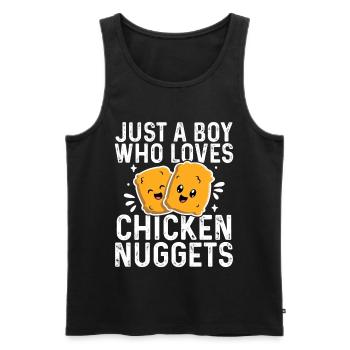 Nur ein Junge, der Chicken Nuggets liebt, lustige Kinder - Männer Premium Bio Tank Top - Schwarz - Vorne - Michal (187cm)
