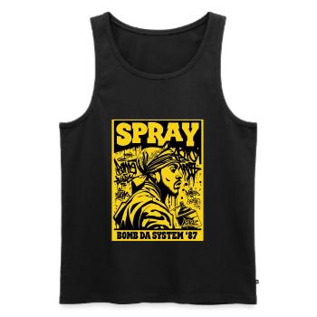 Sprühbombe Da System 87 - Männer Premium Bio Tank Top - Schwarz - Vorne - AI Model Male 178 light (178cm)