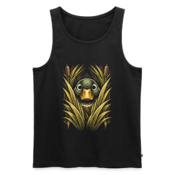 Tir au canard - Débardeur bio Premium Homme - noir - Devant - AI Model Male 178 light (178cm)