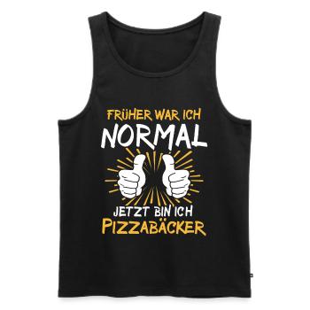 Pizzabäcker Spruch - Männer Premium Bio Tank Top - Schwarz - Vorne - Michal (187cm)