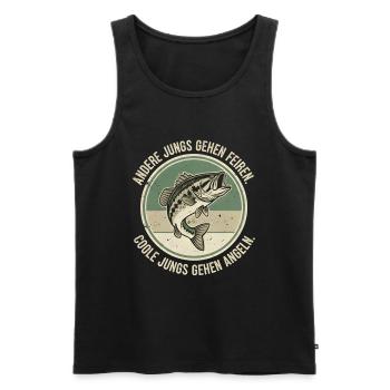 Bass Fisch Andere Jungs Gehen Angeln - Männer Premium Bio Tank Top - Schwarz - Vorne - AI Model Male 178 light (178cm)