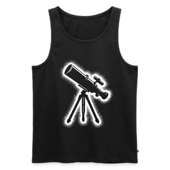 Astronome de télescope, garçons, enfants, hommes, astronomie - Débardeur bio Premium Homme - noir - Devant - Michal (187cm)