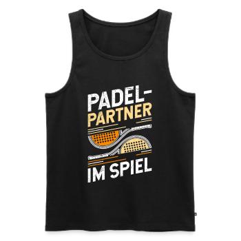 PADEL PARTNER IM SPIEL Padelspiel Lustiges - Männer Premium Bio Tank Top - Schwarz - Vorne - AI Model Male 178 light (178cm)