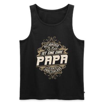 Pizzabäcker Papa - Männer Premium Bio Tank Top - Schwarz - Vorne - Michal (187cm)