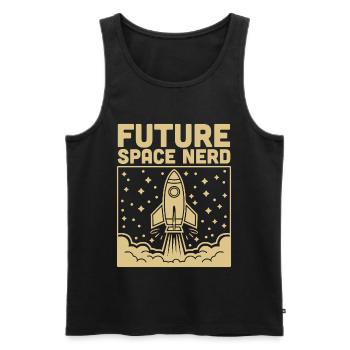 Futur lancement de fusée spatiale pour passionnés de l’espace - Débardeur bio Premium Homme - noir - Devant - AI Model Male 178 light (178cm)