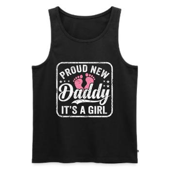 Futur papa et père biologique, fille biologique - Débardeur bio Premium Homme - noir - Devant - Michal (187cm)