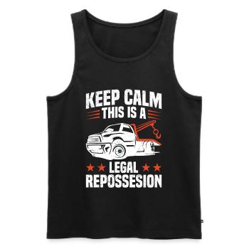Rücknahmeagent Vermögensrückgewinnungsagent Autopfändung - Männer Premium Bio Tank Top - Schwarz - Vorne - AI Model Male 178 light (178cm)