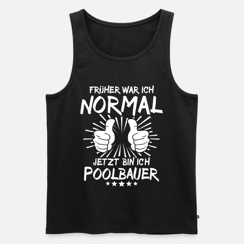 Poolbauer - Männer Premium Bio Tank Top - Schwarz