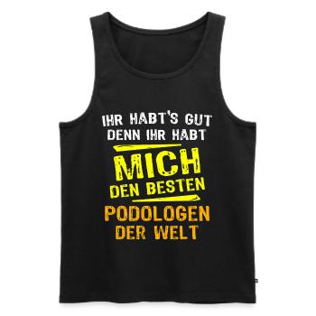 Podologe Geschenk - Männer Premium Bio Tank Top - Schwarz - Vorne - Michal (187cm)