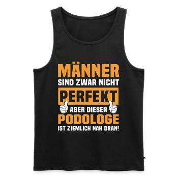 Lustige Podologe Sprüche - Männer Premium Bio Tank Top - Schwarz - Vorne - Michal (187cm)