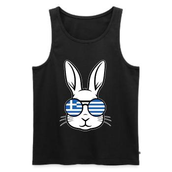 Greek Easter Greek Flag Easter Rabbit Bunny - Men's Premium Organic Tank Top - black - Front - Michal (187cm)