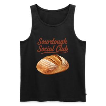 Pain au Pain du Club Social Sourdough Bread Baker Local - Débardeur bio Premium Homme - noir - Devant - Michal (187cm)