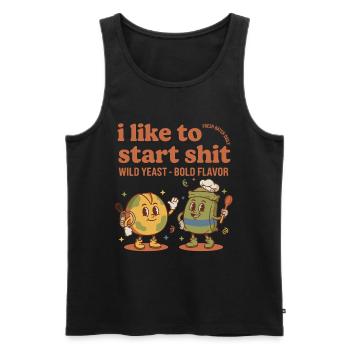 Sourdough Starter Jar Era Bread Baking Baker - Men's Premium Organic Tank Top - black - Front - Michal (187cm)