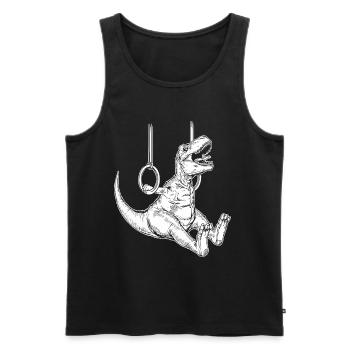 Gymnastes, dinosaures, gymnastique, ring, gymnastique, gymnastique - Débardeur bio Premium Homme - noir - Devant - AI Model Male 178 light (178cm)