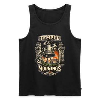 Voyage à Bali Temple Matin - Débardeur bio Premium Homme - charbon - Devant - Alexander (188cm)