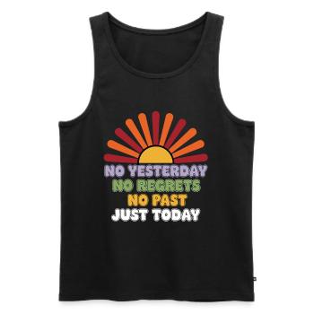 No Regrets Just Today - Men's Premium Organic Tank Top - black - Front - AI Model Male 178 light (178cm)