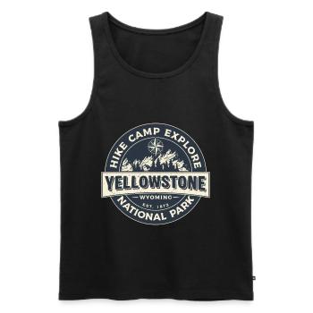 Wandercamp Erkunden Sie den Yellowstone-Nationalpark - Männer Premium Bio Tank Top - Schwarz - Vorne - Michal (187cm)