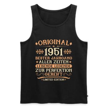 1951 Geboren Lebende Legende 75. Geburtstag - Männer Premium Bio Tank Top - Schwarz - Vorne - AI Model Male 178 light (178cm)
