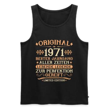1971 Geboren Lebende Legende 55. Geburtstag - Männer Premium Bio Tank Top - Schwarz - Vorne - AI Model Male 178 light (178cm)
