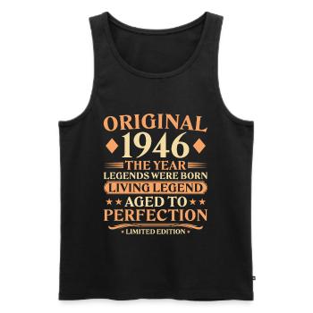 Légende originale de 1946 – Millésime du 80e anniversaire - Débardeur bio Premium Homme - noir - Devant - Michal (187cm)