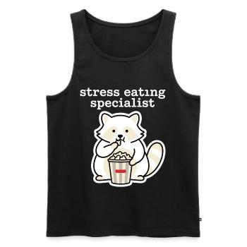 Stress Eating Specialist Raccoon - Men's Premium Organic Tank Top - black - Front - Michal (187cm)