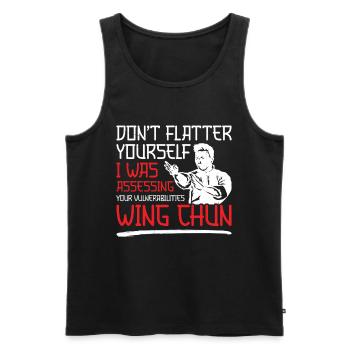 Leçon de Kung Fu Girl Wing Chun Entraînement Wing Chun - Débardeur bio Premium Homme - noir - Devant - AI Model Male 178 light (178cm)