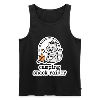 Camping Snack Raider Waschbär Motiv - Männer Premium Bio Tank Top - Schwarz - Vorne - AI Model Male 178 light (178cm)