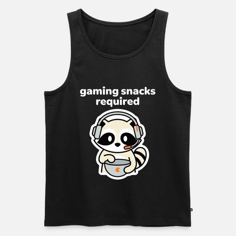 Gaming Snacks Required Waschbär Gamer - Männer Premium Bio Tank Top - Schwarz