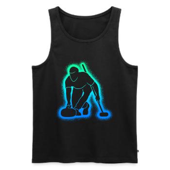 Curling hommes Enfants Garçons Curling - Débardeur bio Premium Homme - noir - Devant - Michal (187cm)