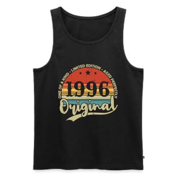 Original 1996 Vintage Vintage Birthday Retro - Men's Premium Organic Tank Top - black - Front - Michal (187cm)