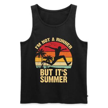 Not a Runner It's Summer - Men's Premium Organic Tank Top - black - Front - AI Model Male 178 light (178cm)