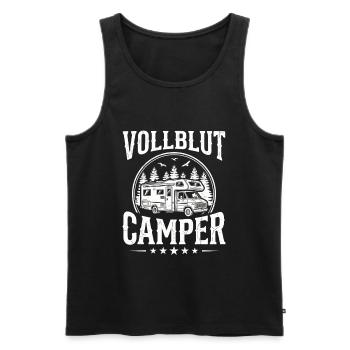 Camper Shirt for Real Camping Fans - Men's Premium Organic Tank Top - black - Front - AI Model Male 178 light (178cm)
