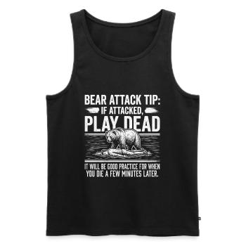 Bear Humor Shirt for Outdoor Fans - Men's Premium Organic Tank Top - black - Front - AI Model Male 178 light (178cm)