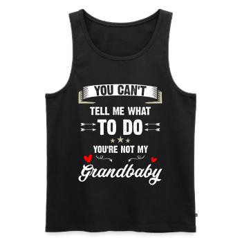 T-shirt slogan Petit-bébé Sass - Débardeur bio Premium Homme - noir - Devant - AI Model Male 178 light (178cm)