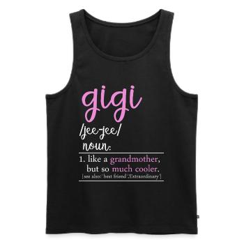Gigi Definition Funny Grandma Shirt - Men's Premium Organic Tank Top - black - Front - AI Model Male 178 light (178cm)