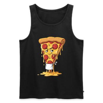 Tablier à pizza cool - Débardeur bio Premium Homme - noir - Devant - AI Model Male 178 light (178cm)