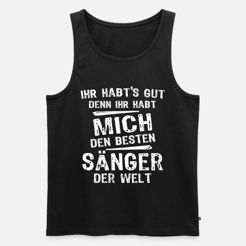 Sänger - Männer Premium Bio Tank Top - Schwarz