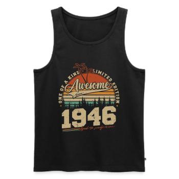 1946 Vintage Vintage Birthday Gift Retro - Men's Premium Organic Tank Top - black - Front - Michal (187cm)