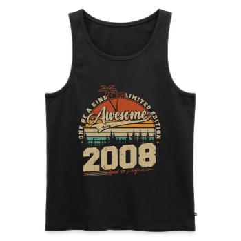 2008 Vintage Vintage Birthday Gift Retro - Men's Premium Organic Tank Top - black - Front - Michal (187cm)