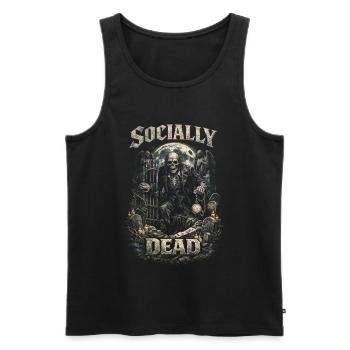 L’humour gothique du cimetière socialement mort - Débardeur bio Premium Homme - noir - Devant - Michal (187cm)