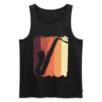 Saxophonist Vintage Retro Saxophones Saxophone - Men's Premium Organic Tank Top - black - Front - Michal (187cm)
