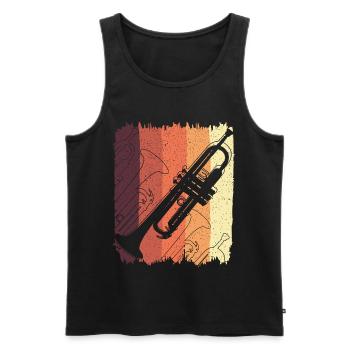 Trumpet Graffiti on Sunset Stripes - Men's Premium Organic Tank Top - black - Front - AI Model Male 178 light (178cm)