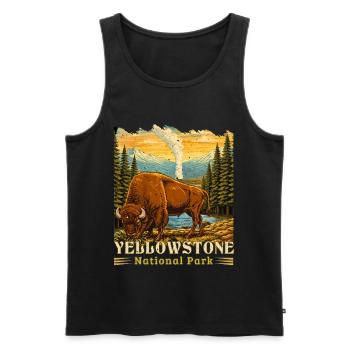 Yellowstone-Nationalpark Buffalo-Camping - Männer Premium Bio Tank Top - Schwarz - Vorne - Michal (187cm)