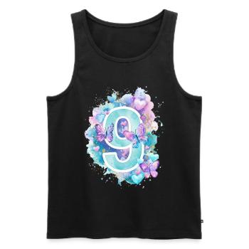 9th Birthday Butterflies Pastel Girl Nine - Men's Premium Organic Tank Top - black - Front - Michal (187cm)