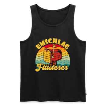 Briefträger UMSCHLAG FLÜTERER LUSTIG - Männer Premium Bio Tank Top - Schwarz - Vorne - Michal (187cm)